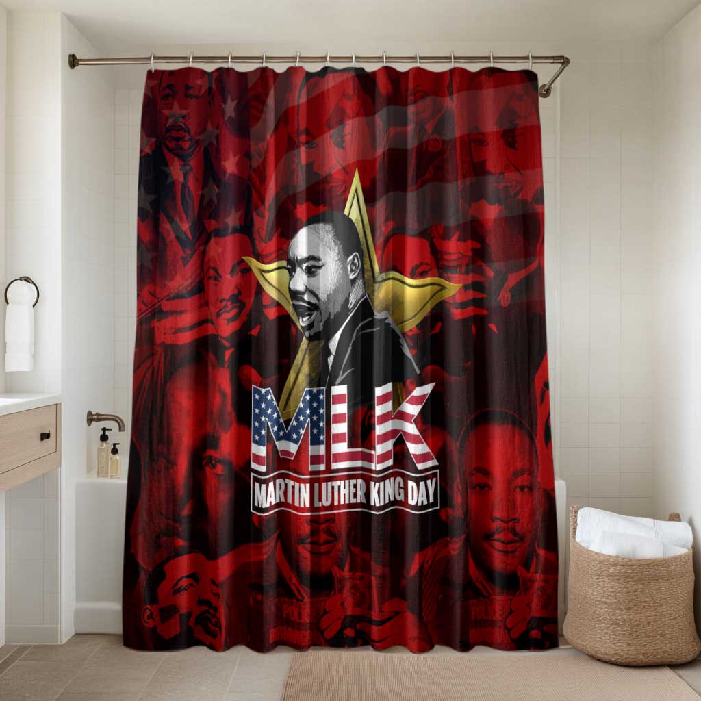MLK Day Bathroom Set Martin Luther King Jr Tribute American Flag Lettering - African Pride