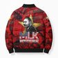 MLK Day Bomber Puffer Jacket Martin Luther King Jr Tribute American Flag Lettering - African Pride