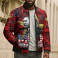 MLK Day Bomber Puffer Jacket Martin Luther King Jr Tribute American Flag Lettering - African Pride