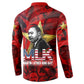 MLK Day Button Sweatshirt Martin Luther King Jr Tribute American Flag Lettering