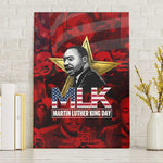 MLK Day Canvas Wall Art Martin Luther King Jr Tribute American Flag Lettering - African Pride