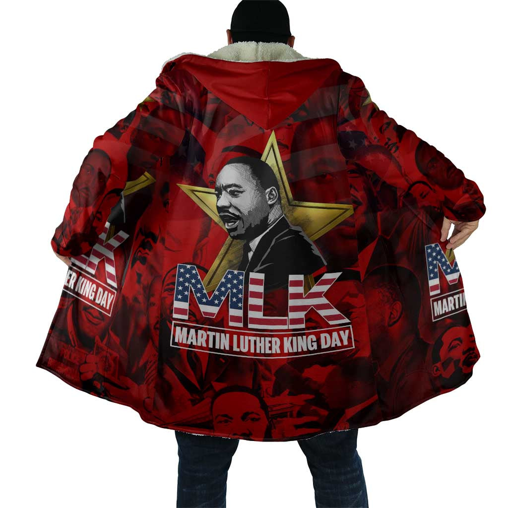 MLK Day Cloak Martin Luther King Jr Tribute American Flag Lettering - African Pride