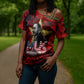 MLK Day Cross Shoulder Shirt Martin Luther King Jr Tribute American Flag Lettering - African Pride