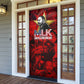 MLK Day Door Cover Martin Luther King Jr Tribute American Flag Lettering - African Pride
