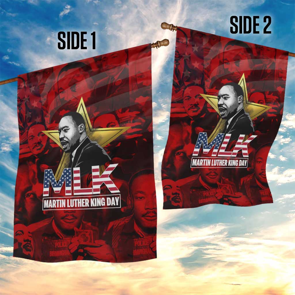 MLK Day Garden Flag Martin Luther King Jr Tribute American Flag Lettering - African Pride