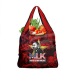 MLK Day Grocery Bag Martin Luther King Jr Tribute American Flag Lettering - African Pride