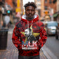 MLK Day Hoodie Martin Luther King Jr Tribute American Flag Lettering - African Pride