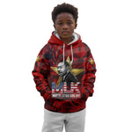MLK Day Kid Hoodie Martin Luther King Jr Tribute American Flag Lettering - African Pride