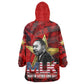 MLK Day Kid Wearable Blanket Hoodie Martin Luther King Jr Tribute American Flag Lettering - African Pride