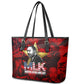 MLK Day Leather Tote Bag Martin Luther King Jr Tribute American Flag Lettering - African Pride