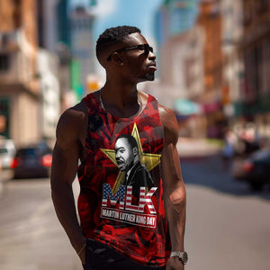 MLK Day Men Tank Top Martin Luther King Jr Tribute American Flag Lettering - African Pride