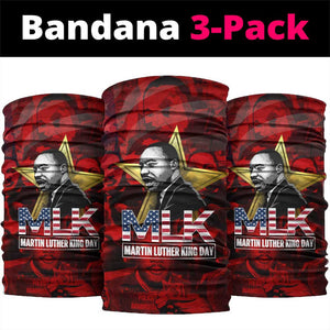 MLK Day Neck Gaiter Martin Luther King Jr Tribute American Flag Lettering - African Pride