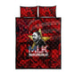 MLK Day Quilt Bed Set Martin Luther King Jr Tribute American Flag Lettering - African Pride