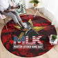 MLK Day Round Carpet Martin Luther King Jr Tribute American Flag Lettering - African Pride