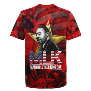 MLK Day Rugby Jersey Martin Luther King Jr Tribute American Flag Lettering TS04