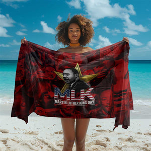 MLK Day Sarong Martin Luther King Jr Tribute American Flag Lettering - African Pride