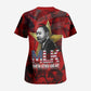 MLK Day Scrub Top Martin Luther King Jr Tribute American Flag Lettering - African Pride