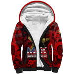 MLK Day Sherpa Hoodie Martin Luther King Jr Tribute American Flag Lettering - African Pride