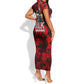 MLK Day Short Sleeve Bodycon Dress Martin Luther King Jr Tribute American Flag Lettering TS04