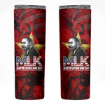 MLK Day Skinny Tumbler Martin Luther King Jr Tribute American Flag Lettering - African Pride