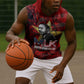 MLK Day Sleeveless Hoodie Martin Luther King Jr Tribute American Flag Lettering - African Pride