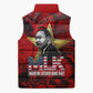 MLK Day Sleeveless Puffer Jacket Martin Luther King Jr Tribute American Flag Lettering - African Pride