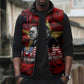 MLK Day Sleeveless Puffer Jacket Martin Luther King Jr Tribute American Flag Lettering - African Pride