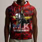 MLK Day Sleeveless Zip Hoodie Martin Luther King Jr Tribute American Flag Lettering - African Pride