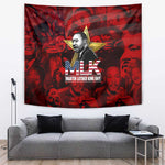 MLK Day Tapestry Martin Luther King Jr Tribute American Flag Lettering - African Pride