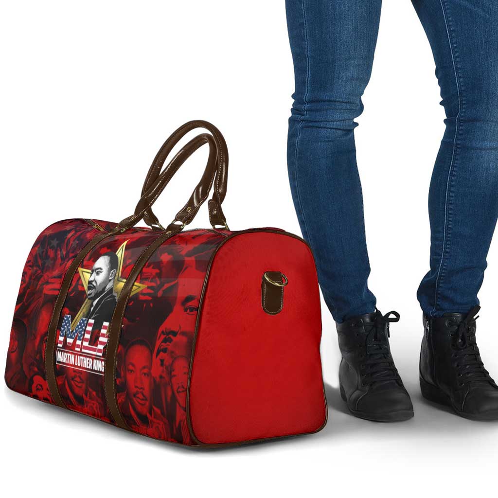 MLK Day Travel Bag Martin Luther King Jr Tribute American Flag Lettering - African Pride