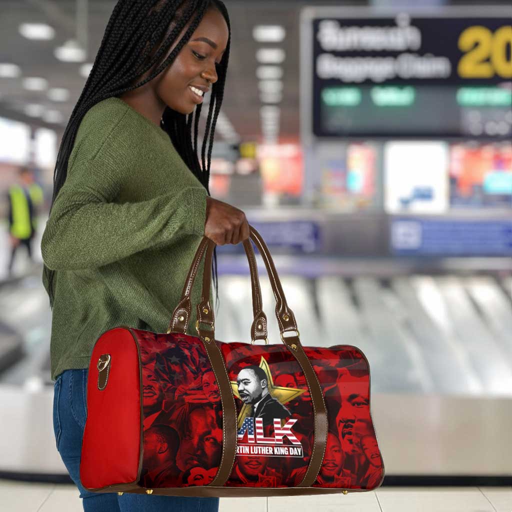 MLK Day Travel Bag Martin Luther King Jr Tribute American Flag Lettering - African Pride