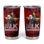 MLK Day Tumbler Cup Martin Luther King Jr Tribute American Flag Lettering - African Pride