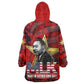 MLK Day Wearable Blanket Hoodie Martin Luther King Jr Tribute American Flag Lettering - African Pride