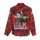 MLK Day Women Casual Shirt Martin Luther King Jr Tribute American Flag Lettering - African Pride