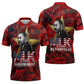 MLK Day Zipper Polo Shirt Martin Luther King Jr Tribute American Flag Lettering - African Pride