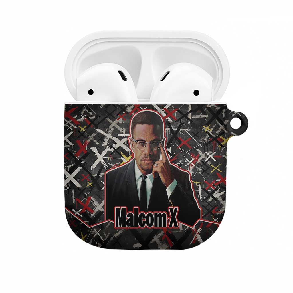 Malcolm X AirPods Case Street Art Style Portrait Quote The Future Belongs to Those Who Prepare Civil Rights Tribute - African Pride