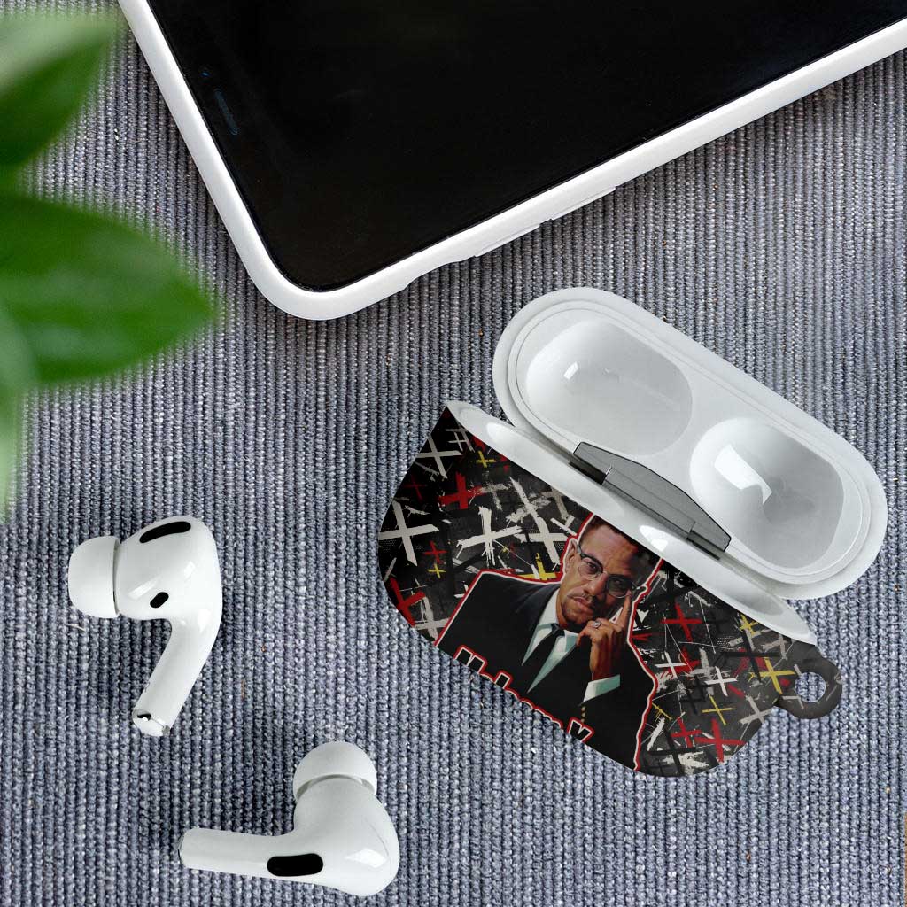 Malcolm X AirPods Case Street Art Style Portrait Quote The Future Belongs to Those Who Prepare Civil Rights Tribute - African Pride