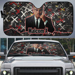 Malcolm X Auto Sun Shade Street Art Style Portrait Quote The Future Belongs to Those Who Prepare Civil Rights Tribute - African Pride
