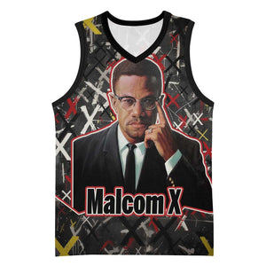 Malcolm X Basketball Jersey Street Art Style Portrait Quote The Future Belongs to Those Who Prepare Civil Rights Tribute - African Pride