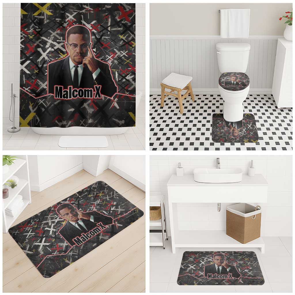 Malcolm X Bathroom Set Street Art Style Portrait Quote The Future Belongs to Those Who Prepare Civil Rights Tribute - African Pride