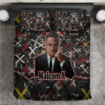 Malcolm X Bedding Set Street Art Style Portrait Quote The Future Belongs to Those Who Prepare Civil Rights Tribute - African Pride