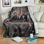 Malcolm X Blanket Street Art Style Portrait Quote The Future Belongs to Those Who Prepare Civil Rights Tribute - African Pride