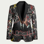 Malcolm X Blazer Street Art Style Portrait Quote The Future Belongs to Those Who Prepare Civil Rights Tribute - African Pride