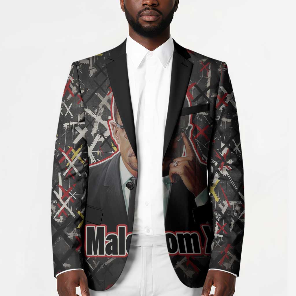 Malcolm X Blazer Street Art Style Portrait Quote The Future Belongs to Those Who Prepare Civil Rights Tribute - African Pride