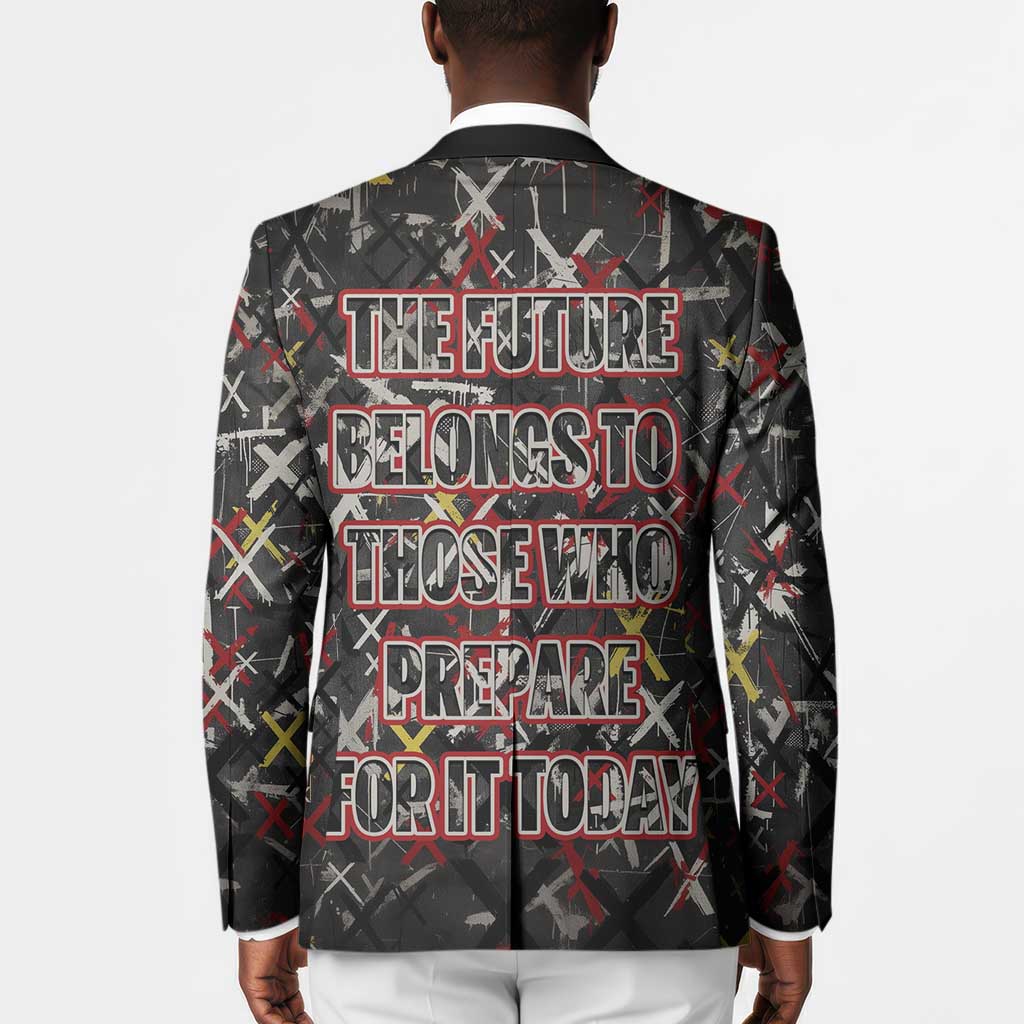 Malcolm X Blazer Street Art Style Portrait Quote The Future Belongs to Those Who Prepare Civil Rights Tribute - African Pride