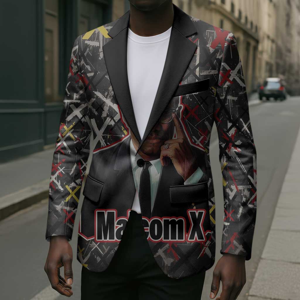 Malcolm X Blazer Street Art Style Portrait Quote The Future Belongs to Those Who Prepare Civil Rights Tribute - African Pride