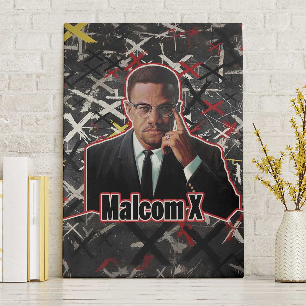 Malcolm X Canvas Wall Art Street Art Style Portrait Quote The Future Belongs to Those Who Prepare Civil Rights Tribute - African Pride