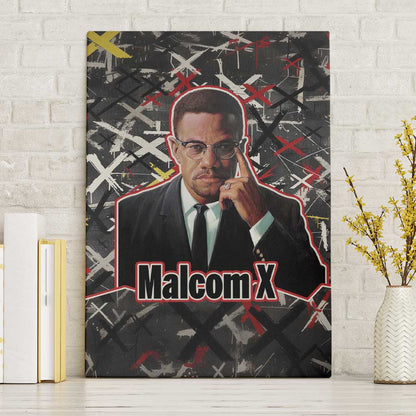 Malcolm X Canvas Wall Art Street Art Style Portrait Quote The Future Belongs to Those Who Prepare Civil Rights Tribute - African Pride