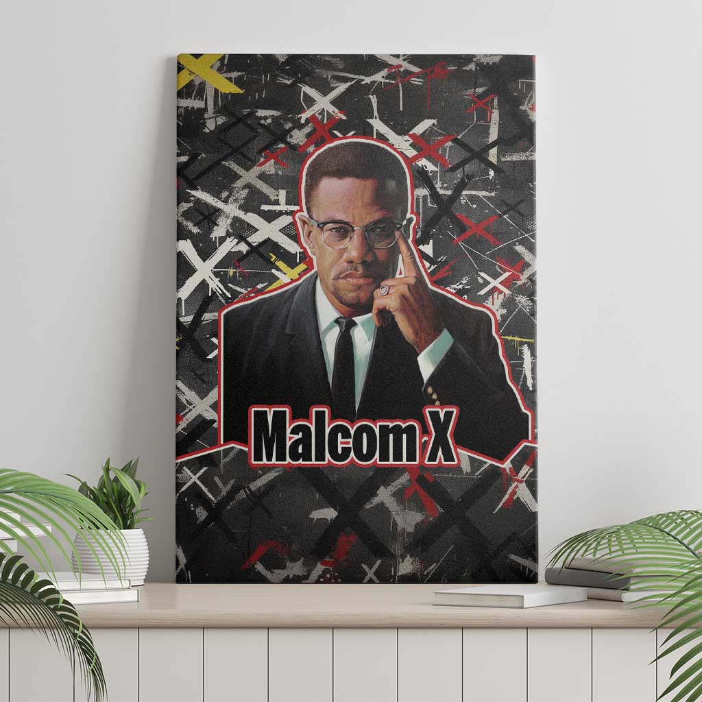 Malcolm X Canvas Wall Art Street Art Style Portrait Quote The Future Belongs to Those Who Prepare Civil Rights Tribute - African Pride