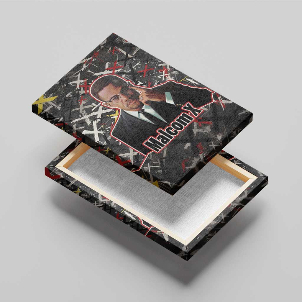 Malcolm X Canvas Wall Art Street Art Style Portrait Quote The Future Belongs to Those Who Prepare Civil Rights Tribute - African Pride